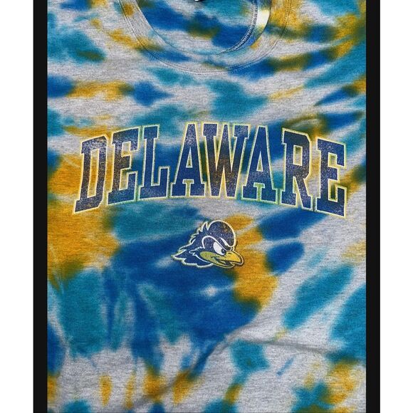 Delaware Blue Hens Tie-Dye Crewneck Sweater - Picture 3 of 4